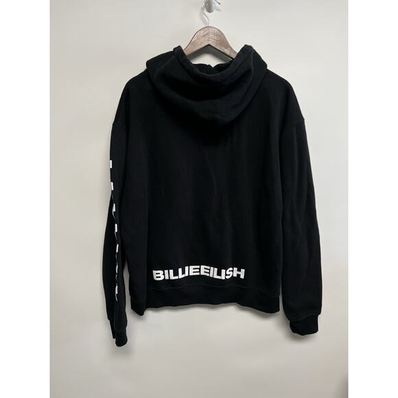 2019 Men’s BILLIE EILISH Black Lash Tour BLOHSH 2 Sided HOODIE Large Punk Band - Picture 5 of 9